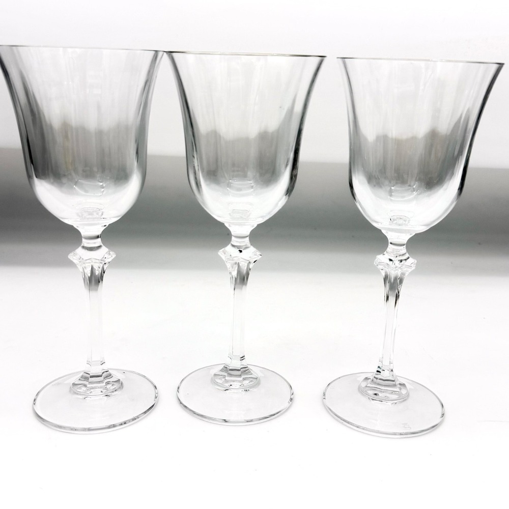 Spiegelau Home Wine Glasses Set of 3 7.5" Crystal Optic Flared Faceted Clear